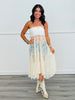 Sheer Cream Lace Midi Skirt (Reg)