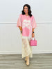 Pink You Are My Love Lace Detailed Top (Reg. and Plus)