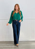 Casual V-neck Long Sleeve Top (Reg. and Plus) - 3 Colors
