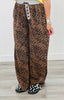 Brown Leopard Lace Up Pants (Reg & Plus)