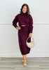 Mock Neck Sweater Top & Midi Skirt Set (Reg.) - 5 Colors