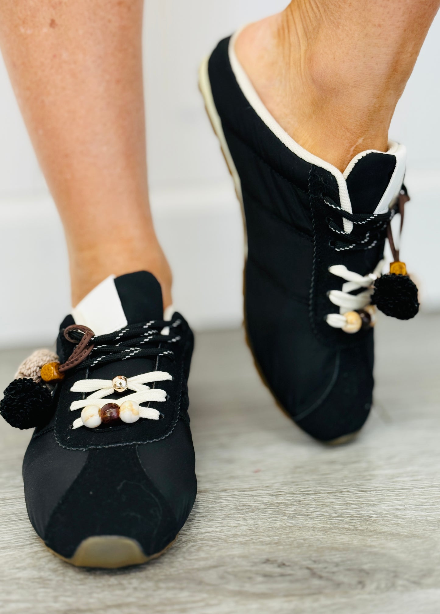 Black Pom Dream Slip-On Sneakers