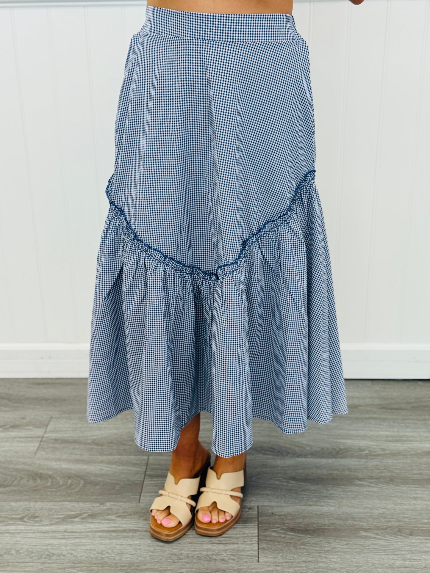 Blue Gingham Vintage Style Two Piece Set (Reg.)