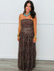 Brown Polka Dot Mesh Maxi Dress (Reg & Plus)
