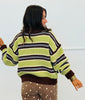 Avocado/Chocolate Striped Sweater Cardigan (Reg.)