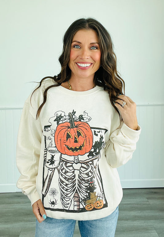 No So Scary Skeleton Graphic Sweatshirt (Reg. and Plus)