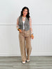 Cream Leopard Structured Vest Top (Reg.)