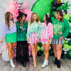 Queen Of Sparkles Licensed Pink Gingham Glinda Crown Sweater (Reg. and Plus)