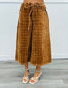 Bronze Wide Leg Plaid Culotte Pants (Reg. and Plus)