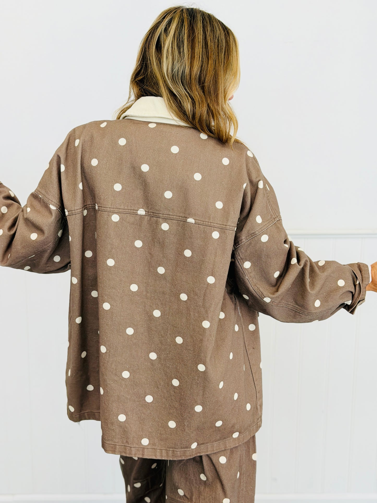 Brown/Cream Polka Dot Barn Jacket (Reg.)