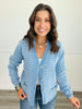 Striped V-Neck Sweater Cardigan (Reg)-3 Colors