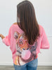 Pink Bubblegum Tiger Pullover Top (One Size)