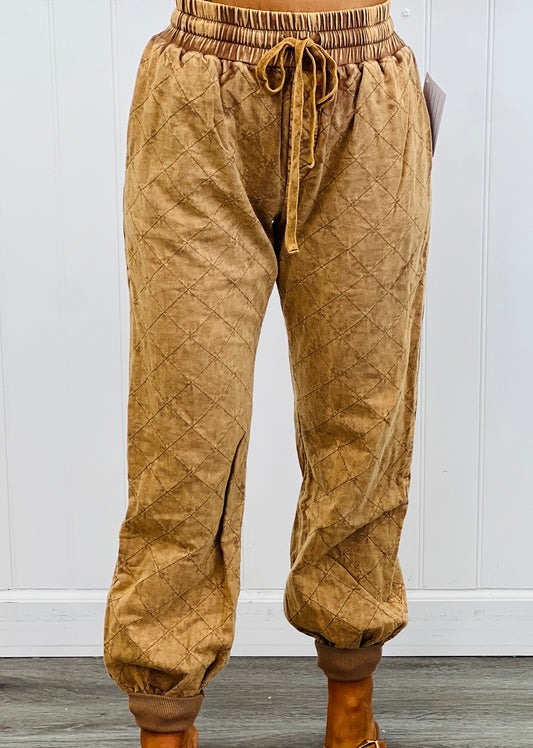Oli & Hali Camel Quilt Stitch Jogger Pants (Reg.)