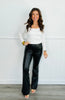 Black Faux Leather Lined Flare Pants (Reg & Plus)