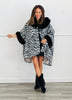 Zebra Print Faux Fur Cardigan (One Size)