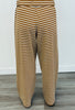 Mocha/Cream Striped Slim Tube & Wide Leg Pant Set (Reg.)