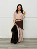 Pink Stripe Button Down Shirt, Pant & Scarf Set (Reg.)
