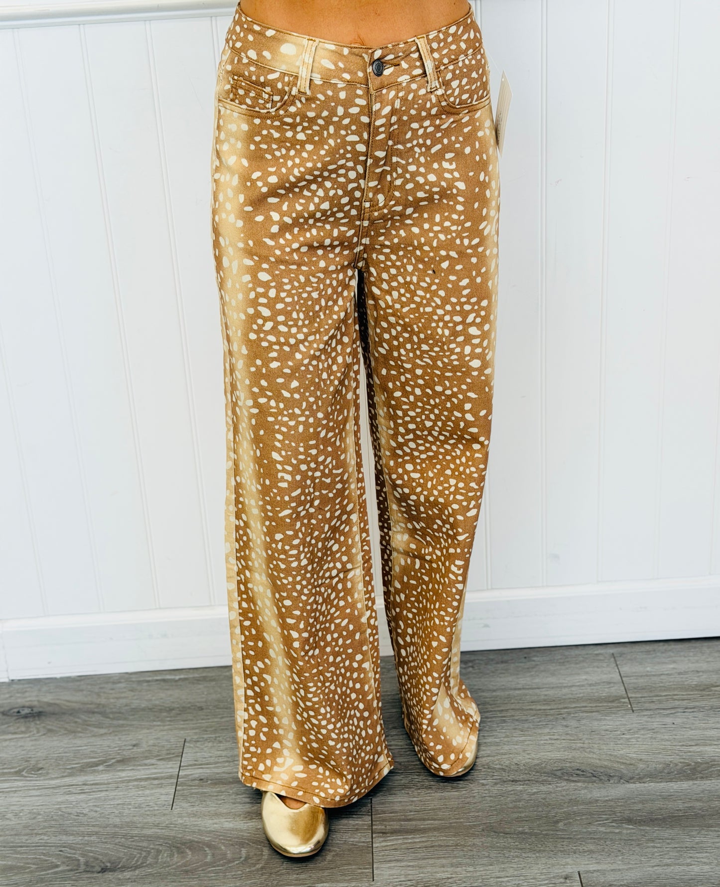 Animal Printed Denim Pants (Reg)
