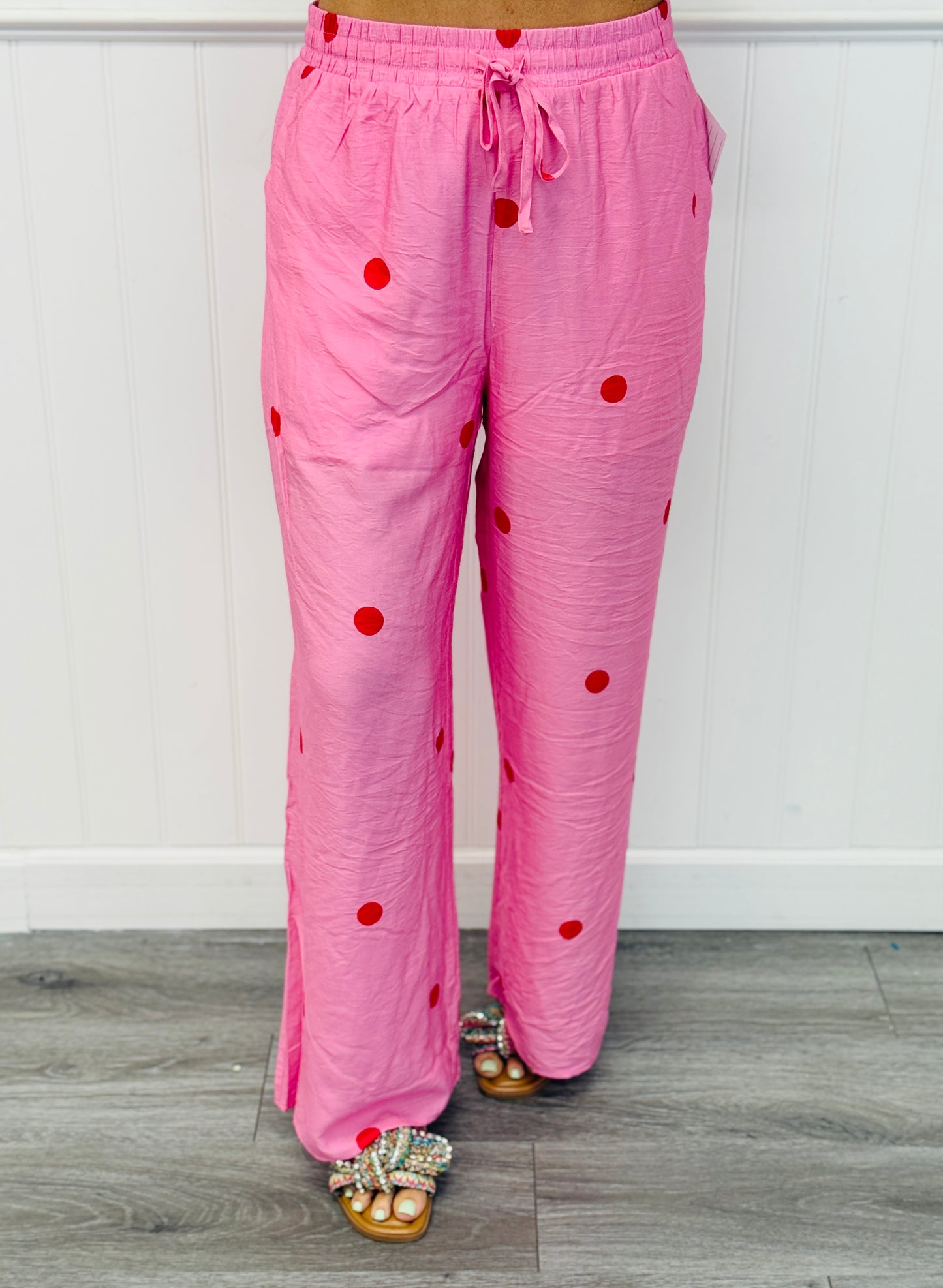 Polka Dot Drawstring Pants (Reg.) -3 Colors