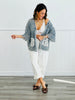 POL Deep Denim Laser Cut Cardigan (Reg.)