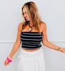 Navy Striped Tube Top (Reg. and Plus)