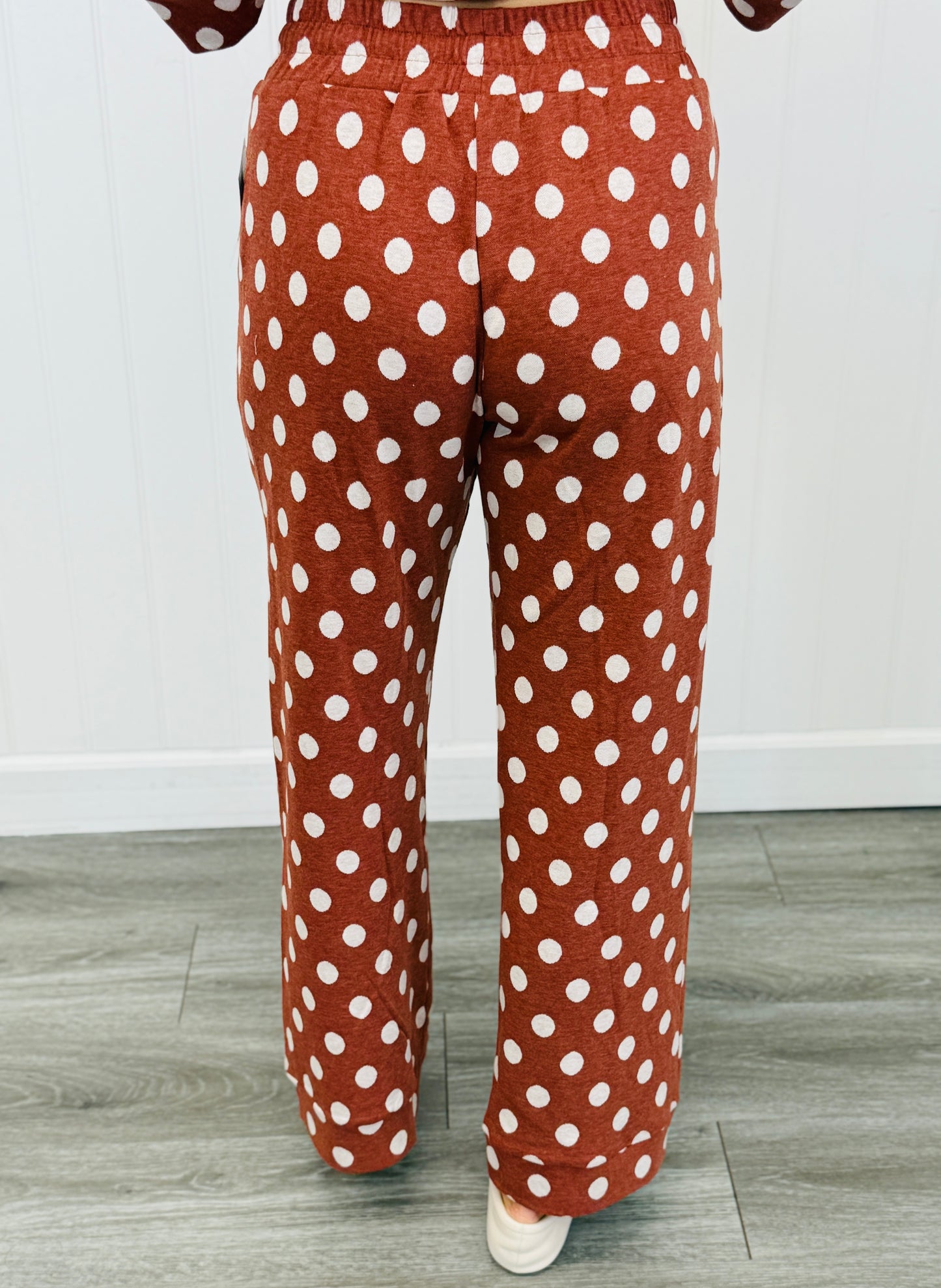Rust Polka Dot Straight Leg Pants (Reg.)