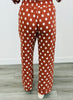 Rust Polka Dot Straight Leg Pants (Reg.)