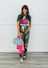 Washed Camo Lace Flowers Pants (Reg & Plus)