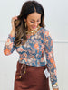 Floral Mesh Long Sleeve Top Remix (Reg.) - 2 Colors