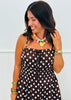 Brown/White Polka Dot Tiered Midi Dress (Reg.)