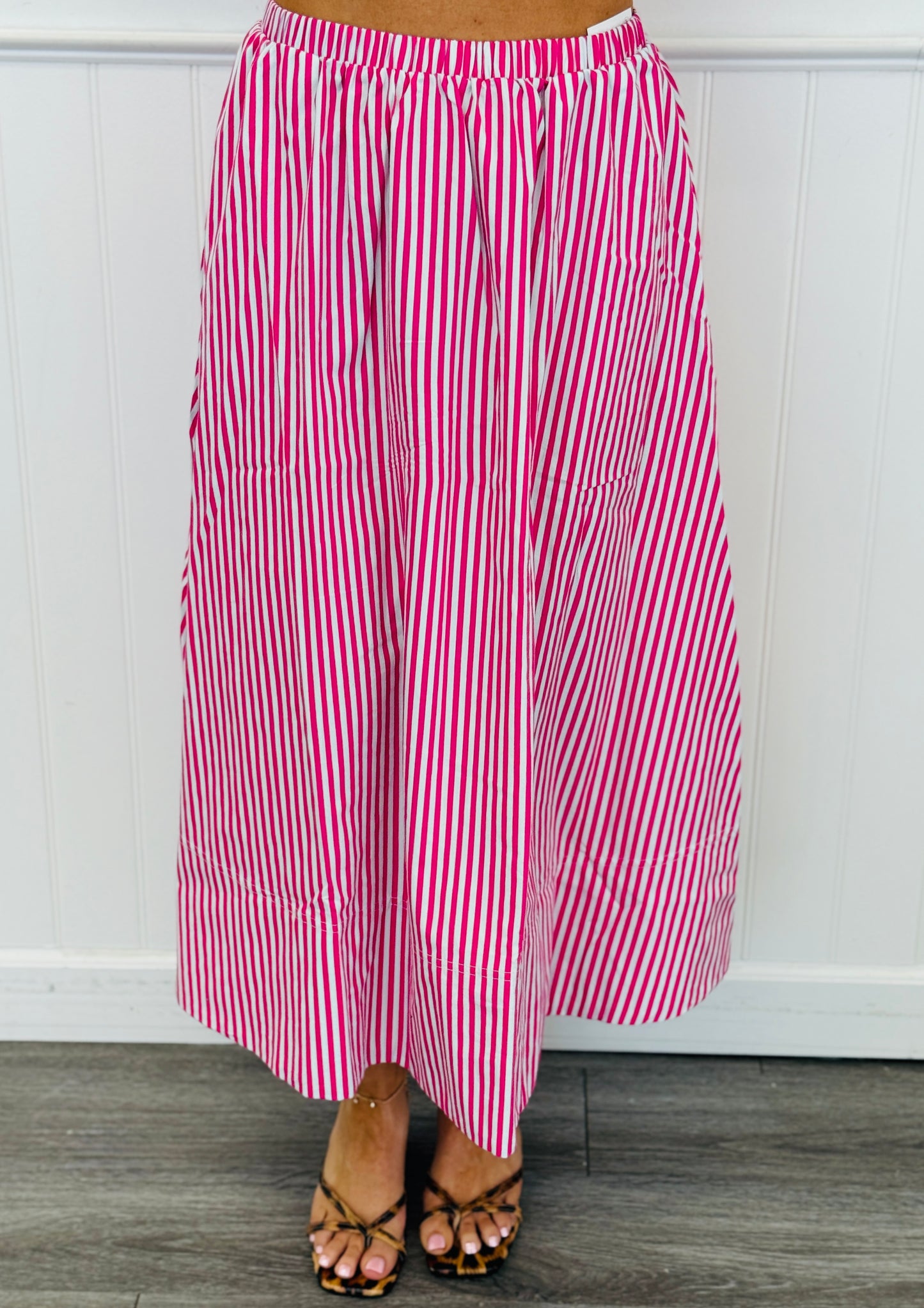 Striped Flowy Midi Skirt (Reg)- 3 Colors