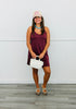Maroon THE RAY Techno Cupro Strappy Mini Skort Dress (Reg.)