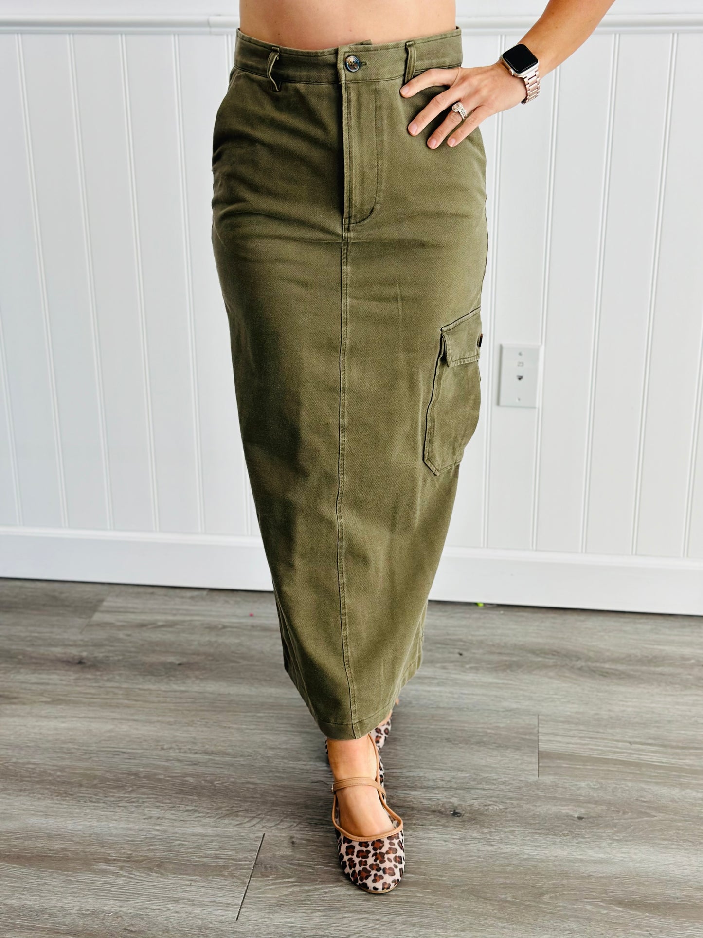 Cargo High Waist Maxi Skirt (Reg)-2 Colors