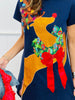 Queen Of Sparkles Navy Rhinestone Rudolph Tee Dress (Reg. and Plus)