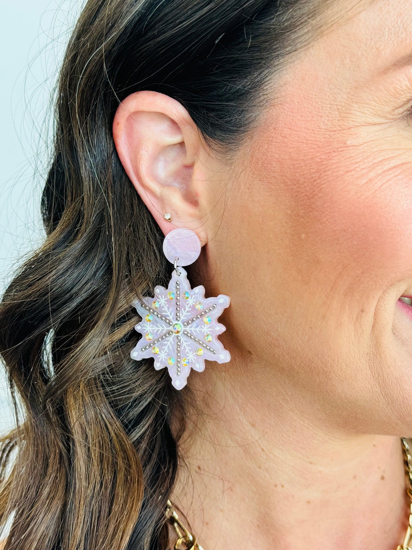 Acrylic Snowflake Earrings