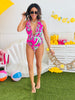 Pink One-Piece Tropical Swimsuit (Reg.)