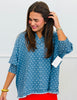 Light Denim Polka Dot Pullover Shirt (Reg & Plus)
