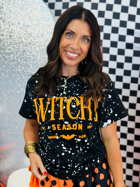 Witchy Season Spotted Black Tee (Reg. and Plus)