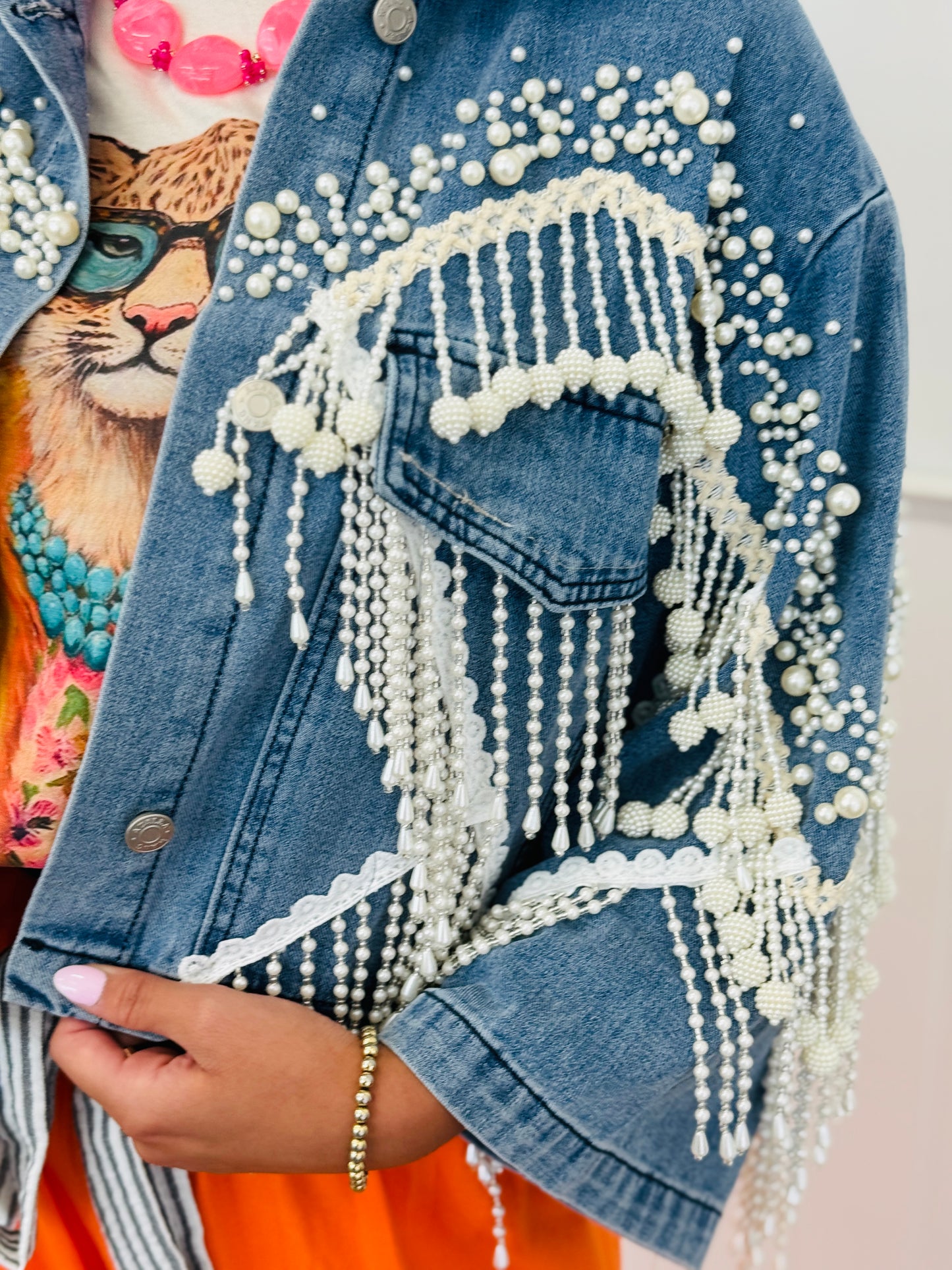 Denim Dancing Pearl Jacket (Reg.)