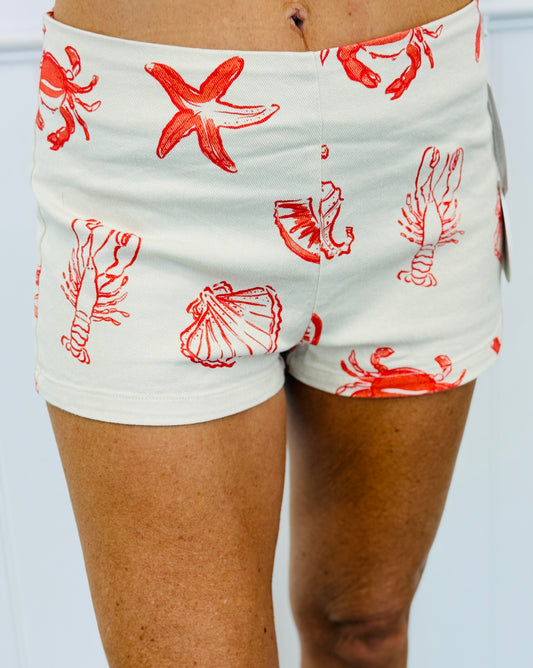 Ecru Sea Life Shorts (Reg.)