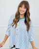 Half Sleeve Striped Button Down Shirt (Reg & Plus)-2 Colors