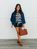 Dark Denim Polka Dot Low Rise Shorts (Reg.)