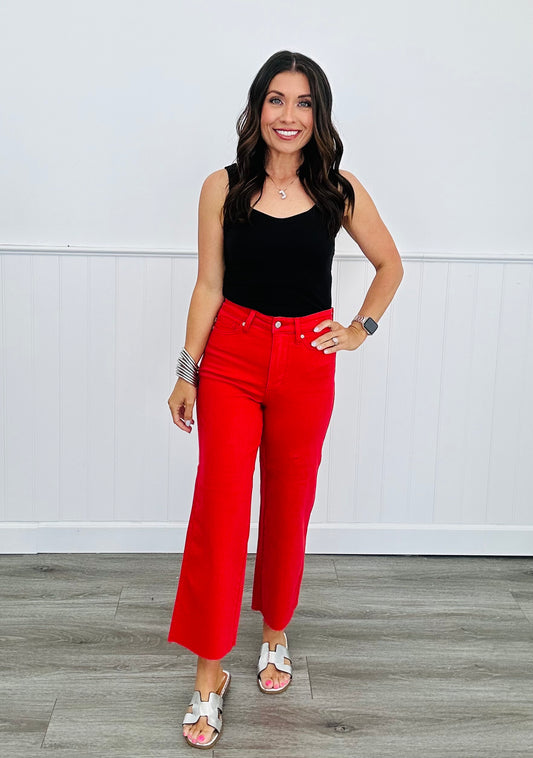 Judy Blue Ravishing In Red Tummy Control Jeans (Reg. and Plus)