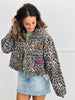 Leopard Print Contrast Rose Back Jacket (Reg & Plus)