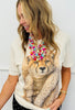Leopard Fur Coat Bling Tee (Reg. and Plus)