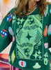 Queen Of Sparkles Dk Green Multi Ornament Card Logo Sweatshirt (Reg. & Plus)