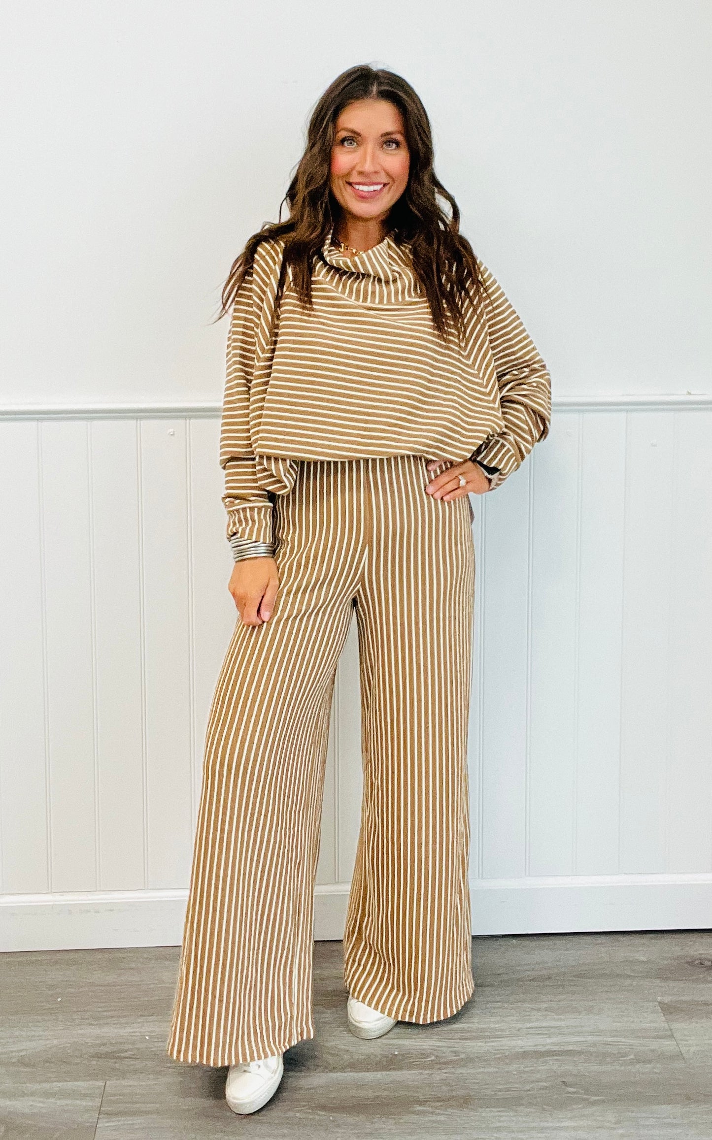 Striped Side Zip Pants (Reg)-2 Colors