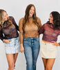Floral Mesh Long Sleeve Top (Reg.) - 3 Colors