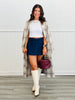 Mocha Plaid Lantern Sleeve Coat (Reg.)
