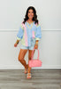 Blue/Pink Color Block Stripes Shirt (Reg.)